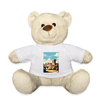 Cardiff Castle Wales Vintage Reiseposter WPA Kunst - Teddy - Weiß - Vorne