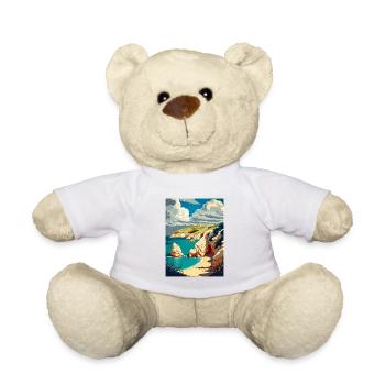 Lulworth Cove England Vintage Reiseposter WPA - Teddy - Weiß - Vorne
