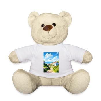 Porthoustock Cornouailles Vintage voyage affiche WPA - Nounours - blanc - Devant