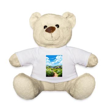 Porthoustock Cornouailles Vintage voyage affiche WPA - Nounours - blanc - Devant