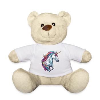 Einhorn / Fabelwesen / Märchen / Magie / Glitzer - Teddy - Weiß - Vorne