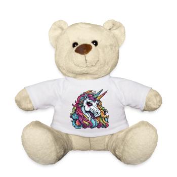 Einhorn / Fabelwesen / Märchen / Magie / Glitzer - Teddy - Weiß - Vorne