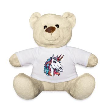 Einhorn / Fabelwesen / Märchen / Magie / Glitzer - Teddy - Weiß - Vorne
