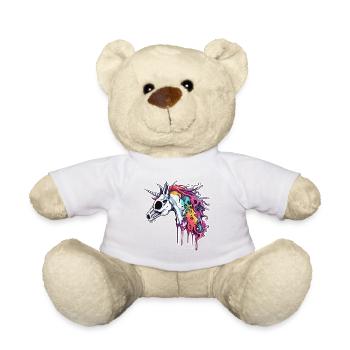 Einhorn / Fabelwesen / Märchen / Magie / Glitzer - Teddy - Weiß - Vorne