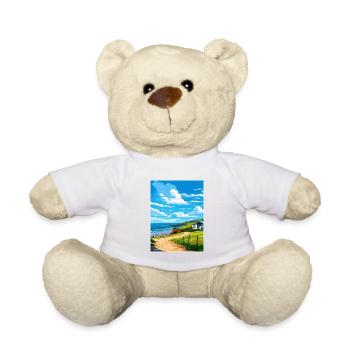 Polzeath Cornwall Vintage voyage affiche Souvenir - Nounours - blanc - Devant