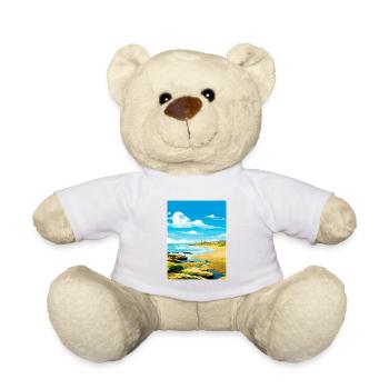 Porthcawl Cornouailles Vintage voyage affiche Souvenir - Nounours - blanc - Devant