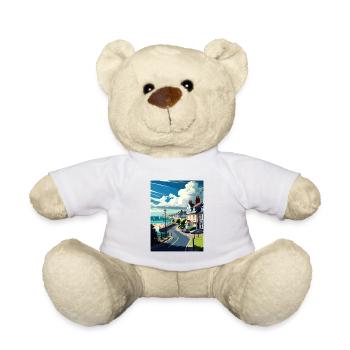 Lyme Regis England Vintage Travel Poster Souvenir - Teddy Bear - white - Front