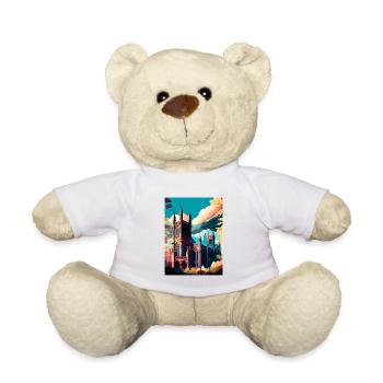 Manchester England Vintage Reiseposter Souvenir - Teddy - Weiß - Vorne