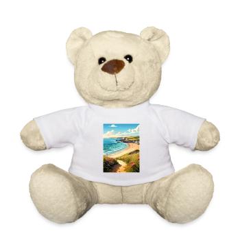 Daymer Bay Cornwall Vintage voyage affiche Souvenir - Nounours - blanc - Devant