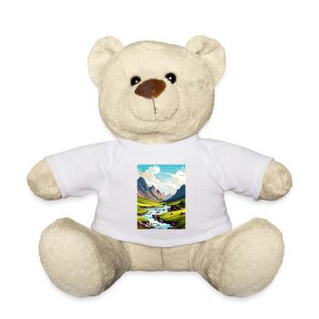 Ben Nevis Schottland Vintage Reiseposter Souvenir - Teddy - Weiß - Vorne