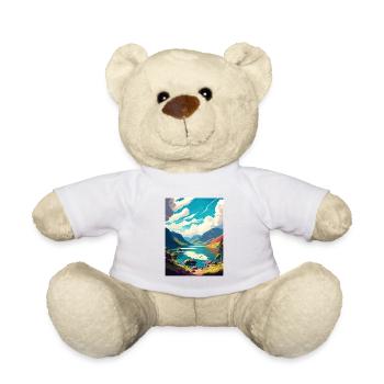 Loch Ness Schottland Vintage Reiseposter Souvenir - Teddy - Weiß - Vorne