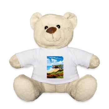 Porthtowan Cornouailles Vintage voyage affiche Souvenir - Nounours - blanc - Devant
