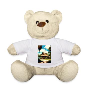 De Leon Springs State Park Florida Travel Poster - Teddy Bear - white - Front