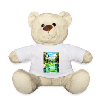 Rainbow Springs State Park Florida Travel Poster - Teddy Bear - white - Front