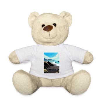 Décor de plage de sable noirSouvenir de la Californie noire - Nounours - blanc - Devant