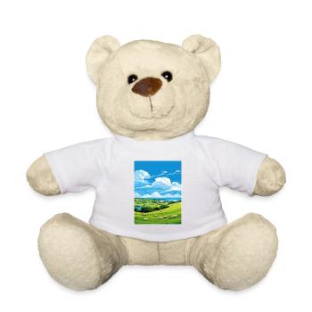St Day Cornwall Vintage Travel Poster WPA Souvenir - Teddy Bear - white - Front