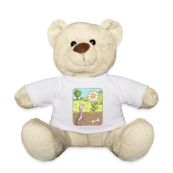 Ver de terre regardant la fleur - Nounours - blanc - Devant