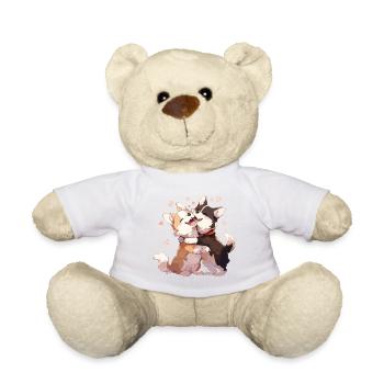 Chiens Amour Câlin Câlin Coeur Mignon Mignon - Nounours - blanc - Devant
