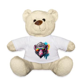 Monkey / Animal / Zoo / Babian / Wild / Comic - Teddy Bear - white - Front