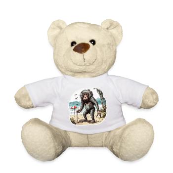 Affe / Tier / Zoo / Babian / Wild / Comic - Teddy - Weiß - Vorne