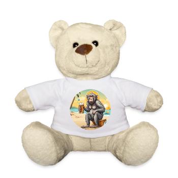 Monkey / Animal / Zoo / Babian / Wild / Comic - Teddy Bear - white - Front