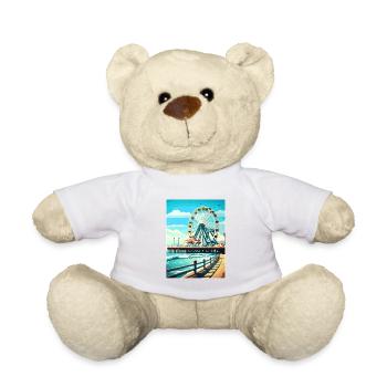 Santa Monica Kalifornien Vintage Reiseposter WPA - Teddy - Weiß - Vorne