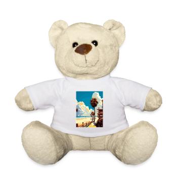 Santa Monica Kalifornien Vintage Reiseposter WPA - Teddy - Weiß - Vorne