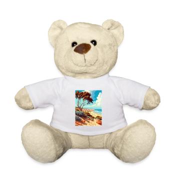 Torrey Pines State Beach Vintage Affiche de voyage WPA - Nounours - blanc - Devant