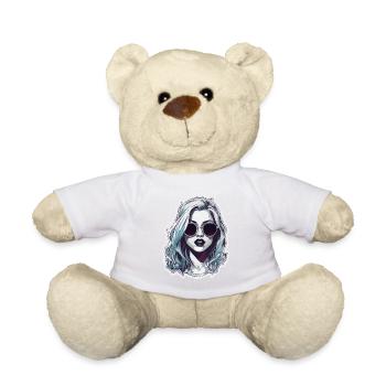 Frau / hübsch / Porträt / buntes Haar / Model - Teddy - Weiß - Vorne
