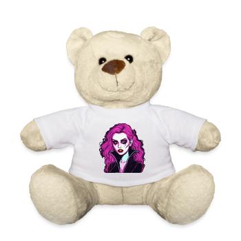 Frau / hübsch / Porträt / buntes Haar / Model - Teddy - Weiß - Vorne