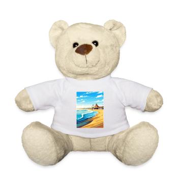Huntington Beach Californie Vintage affiche de voyage - Nounours - blanc - Devant