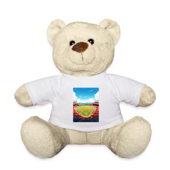 La Angels Stadium California Vintage Travel Poster - Teddy Bear - white - Front