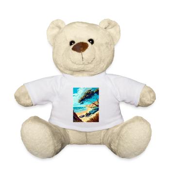 Carpinteria Bluffs Californie affiche de voyage - Nounours - blanc - Devant