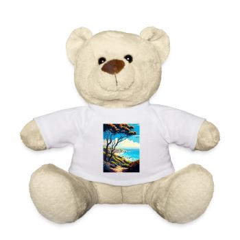 Carpinteria Bluffs Californie affiche de voyage - Nounours - blanc - Devant