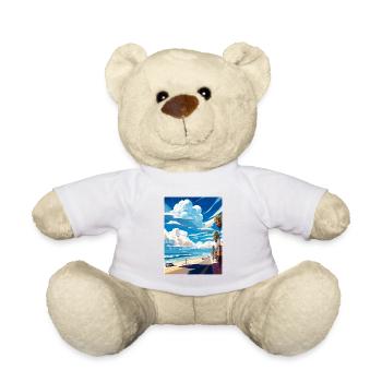 Manhattan Beach Californie Vintage affiche de voyage - Nounours - blanc - Devant