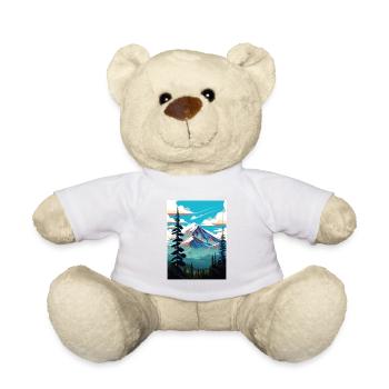Shasta Trinity National Forest Reiseposter - Teddy - Weiß - Vorne