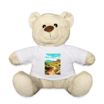 Affiche de voyage du parc d’État de Davis Mountain au Texas - Nounours - blanc - Devant