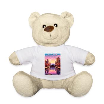 Chicago Illinois Millennium Park Reiseplakat - Teddy - Weiß - Vorne