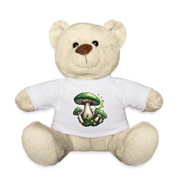 Mushroom / Mushroom / Meadow / Forest / Goa / Psy - Teddy Bear - white - Front