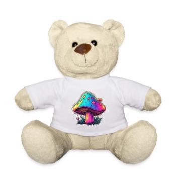 Mushroom / Mushroom / Meadow / Forest / Goa / Psy - Teddy Bear - white - Front