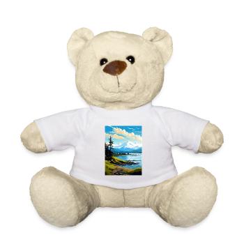 Kachemak Bay Alaska Vintage Reiseposter Souvenir - Teddy - Weiß - Vorne
