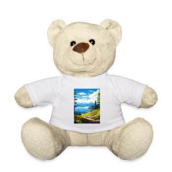 Kachemak Bay Alaska Vintage Reiseposter Souvenir - Teddy - Weiß - Vorne