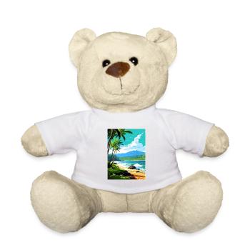 Waianapanapa Hawaii Vintage Reiseposter Souvenir - Teddy - Weiß - Vorne