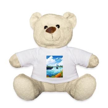 Niagara Falls Canada Vintage voyage affiche WPA Art - Nounours - blanc - Devant
