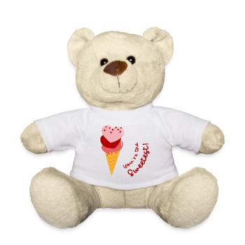 Cornet de crème glacée avec coeurs You’re the Sweetest 2403-1 - Nounours - blanc - Devant