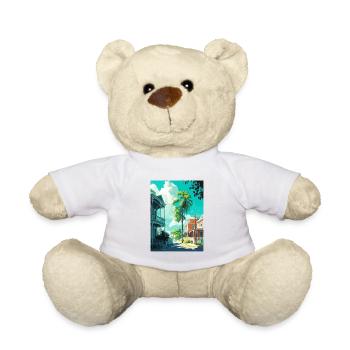 Key West Floride Vintage voyage affiche Souvenir - Nounours - blanc - Devant