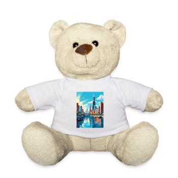 Chicago Illinois Vintage voyage affiche Souvenir - Nounours - blanc - Devant