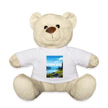 Kenai Lake Alaska Vintage Reiseposter Souvenir - Teddy - Weiß - Vorne