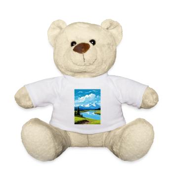 Twin Lakes Alaska Vintage Reiseposter Souvenir - Teddy - Weiß - Vorne