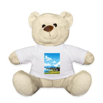 Wasilla Alaska Vintage Reiseposter WPA Souvenir - Teddy - Weiß - Vorne
